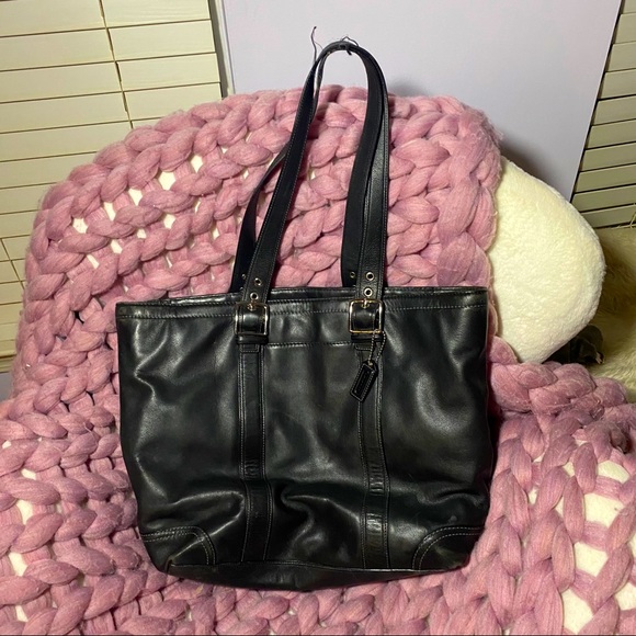 Coach Handbags - Black Coach Tote Bag with Coach Charm Included!